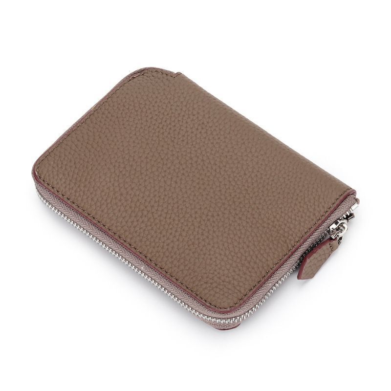 Genuine Leather Short Wallet Card Holders Small Coin Purse Zipper Slim Money Bag