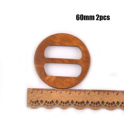Wooden Round Ring Buckle Wood Windcoat Belt Buckles Garment Ornament Ac