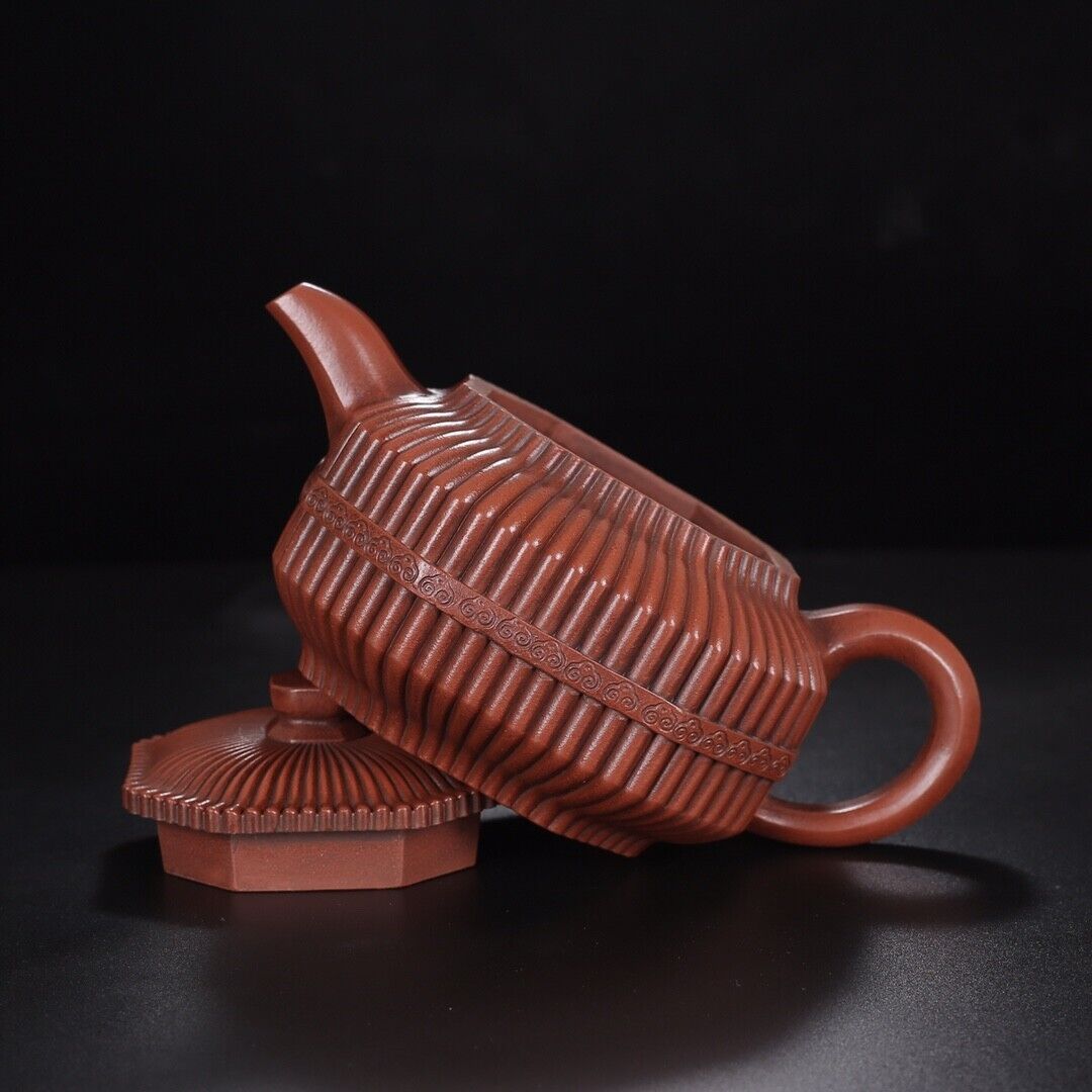 Chinese Yixing Zisha Clay Handmade Exquisite Teapot（八方筋纹 底款：顾景洲）