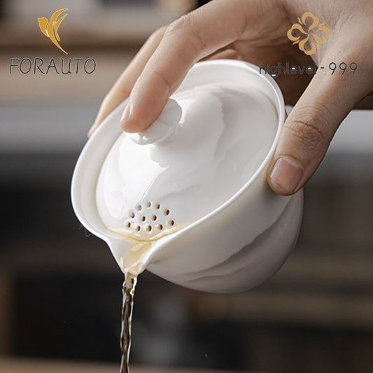 Jade Hand Held Teapot 150ml 5.1oz Gaiwan Teacup Ceramic Household Kungfu Tea Set