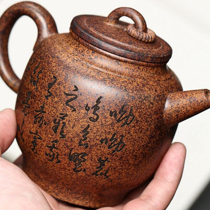 Handmade Teapot With Certificate Paper Marked Real Yixing Zisha Pot 320ml 7 Hole
