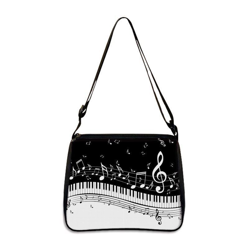 Music Print Handbags Causal Shoulder Bags Crossbody Purse Satchel Messenger Bag