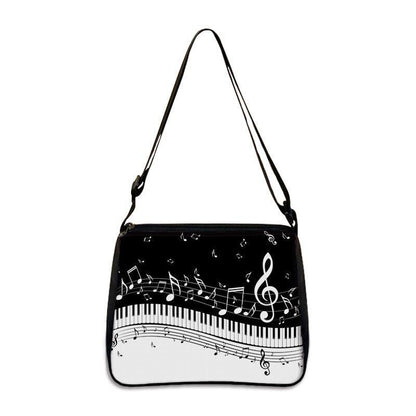 Music Print Handbags Causal Shoulder Bags Crossbody Purse Satchel Messenger Bag