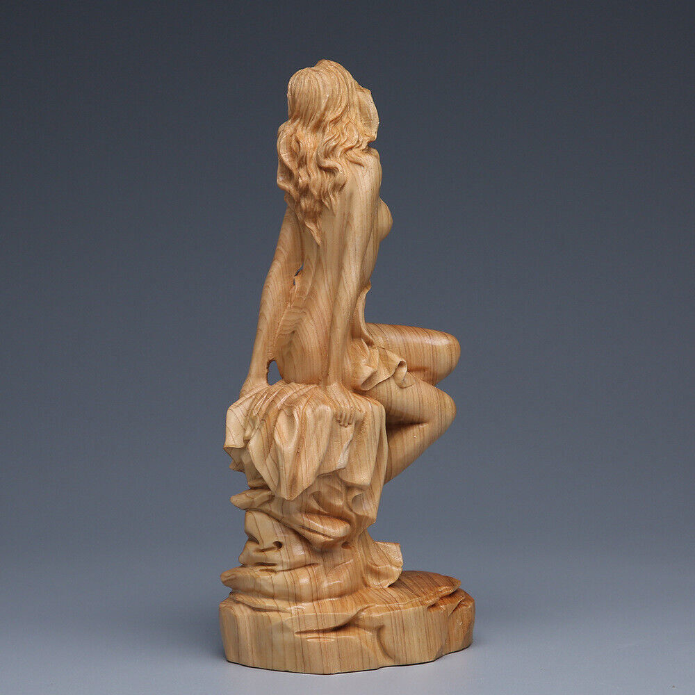 Thuja Wood Carving Solid Wood Beauty Figure Goddess Doll Statue Decoration