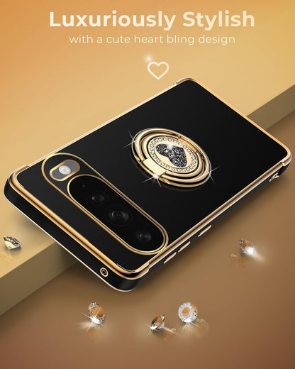 for Google Pixel 10 Case with Stand, Phone Case with Double Ring Kickstand, Wome