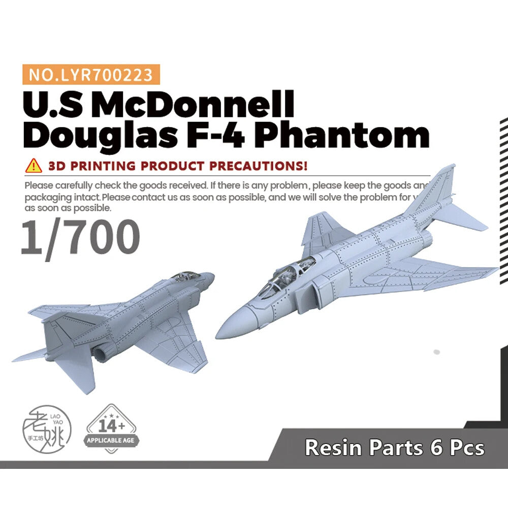 Yao's Studio LYR700223 1/700 Model Kit U.S McDonnell Douglas F-4 Phantom 6pcs