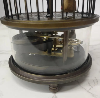 New Good Brass Birdcage Mechanical Table Clock Decor