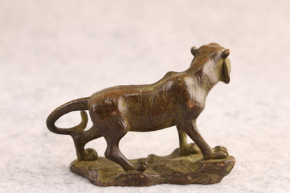 Rare bronze fengshui tiger statue netsuke collectable tea pet figure decor