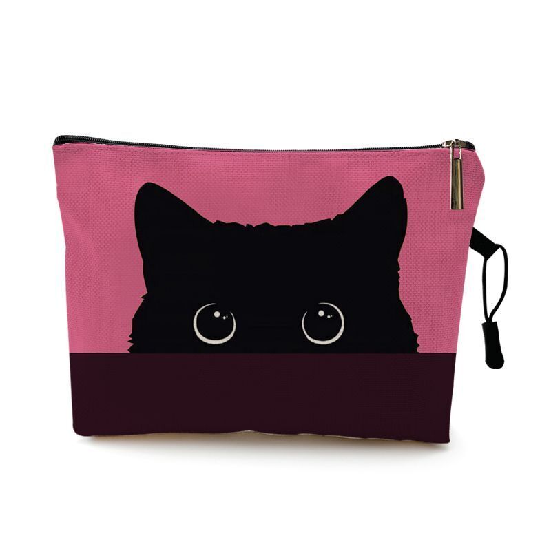 Cats Footprints Cosmetic Bag Cases Makeup Organizer Bag Traveling Polyester 1 PC