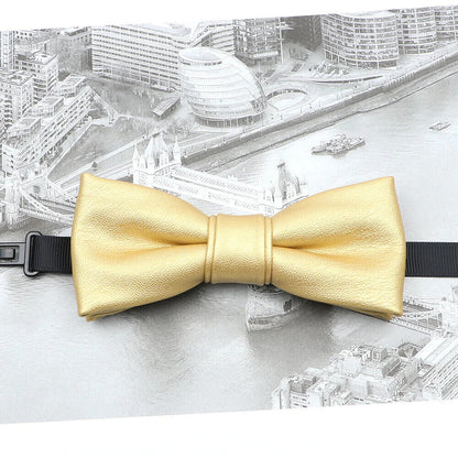 Men Bow Tie PU Leather Patchwork Female Necktie Adult Cravate Wedding Party Wear