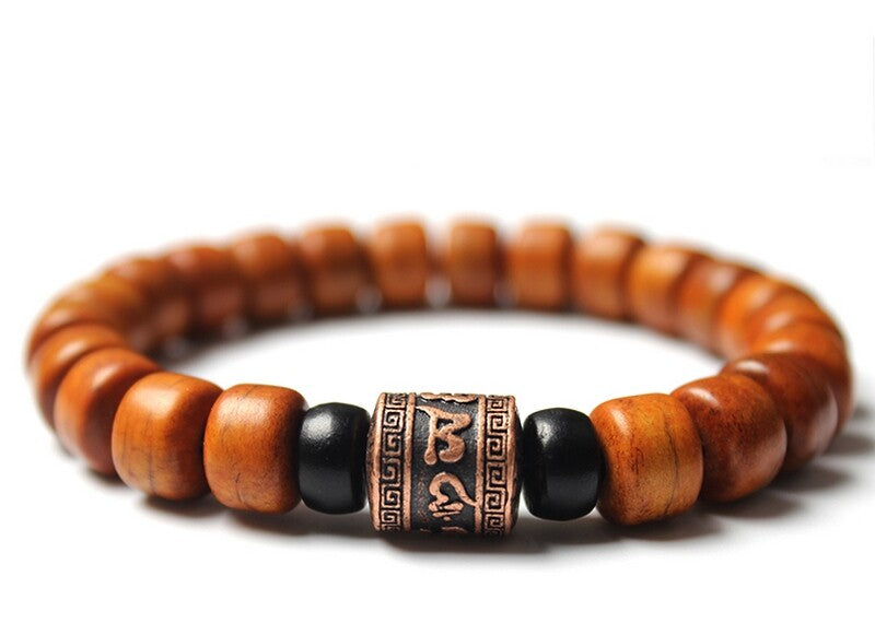 Buddhism Prayer Chain Tibet Yak Old Bone Beads Bracelet Om Mani Padme Hum