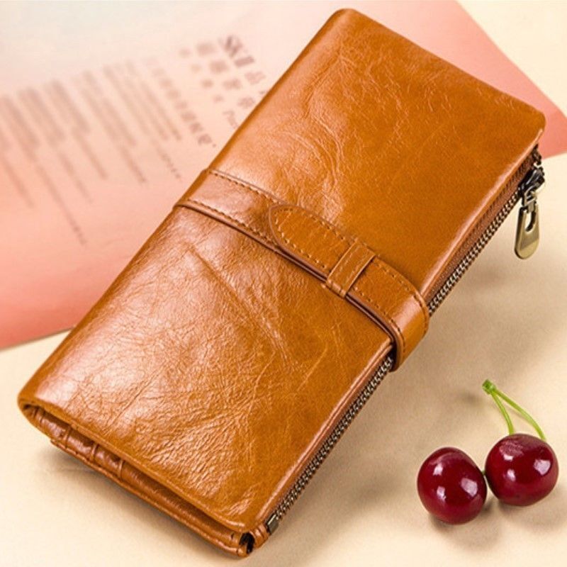 Genuine Leather Long Wallet Money Bags Portable Wallets Purse 18*9.5*1.5 CM 1 PC