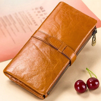 Genuine Leather Long Wallet Money Bags Portable Wallets Purse 18*9.5*1.5 CM 1 PC