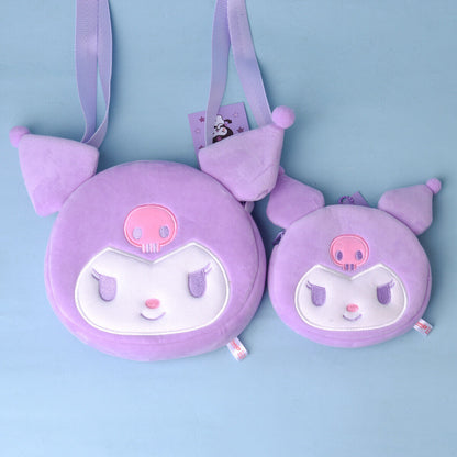 Sanrio Cute Plush Kuromi Cinnamoroll Melody Storage Bag and Wallet Messenger Bag