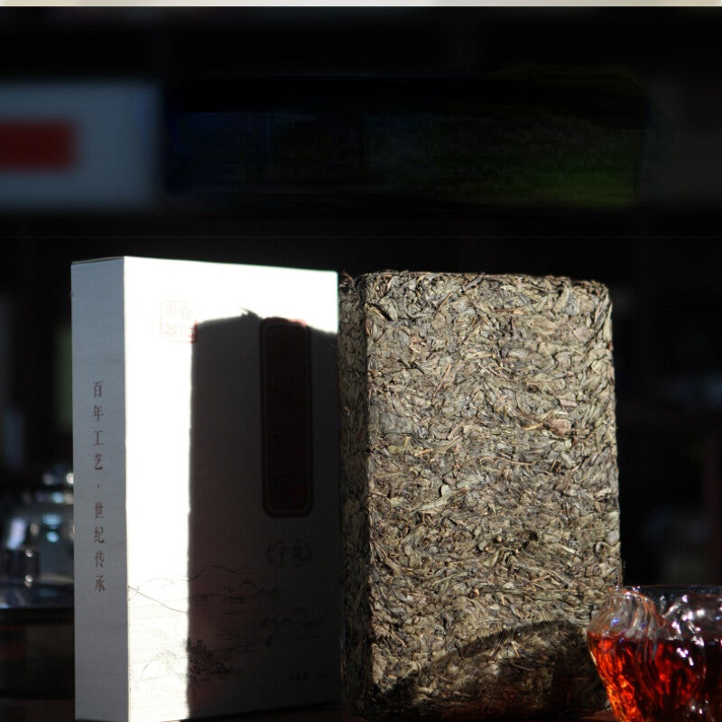 12 Years 1000g China Hunan Anhua Black Tea Handmade Brick Tea Fu Cha Green Food