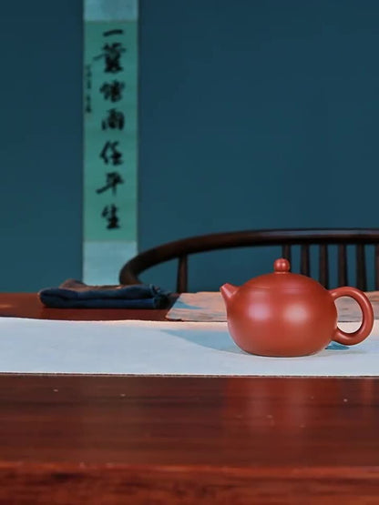 Original Ore Real Yixing Zisha Zhu Clay Tea Pot 210ml Marked Xishi Pot Handmade