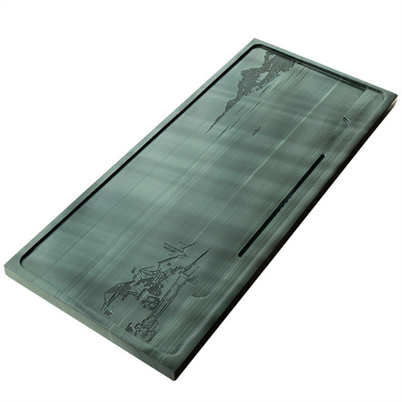 Natural Stone Tea Tray Heavy Black Stone Tea Table Stone Carving Art For Tea Set