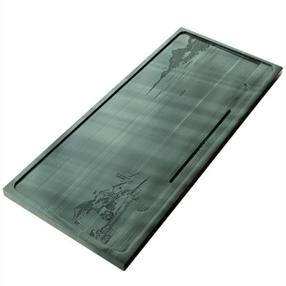 Natural Stone Tea Tray Heavy Black Stone Tea Table Stone Carving Art For Tea Set