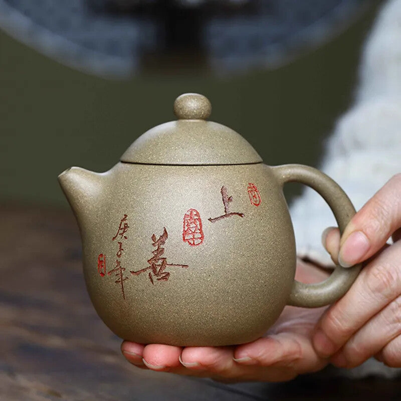 Yixing Purple Clay Teapots Raw Ore Section Mud Home Hand Painted Tea Kettle