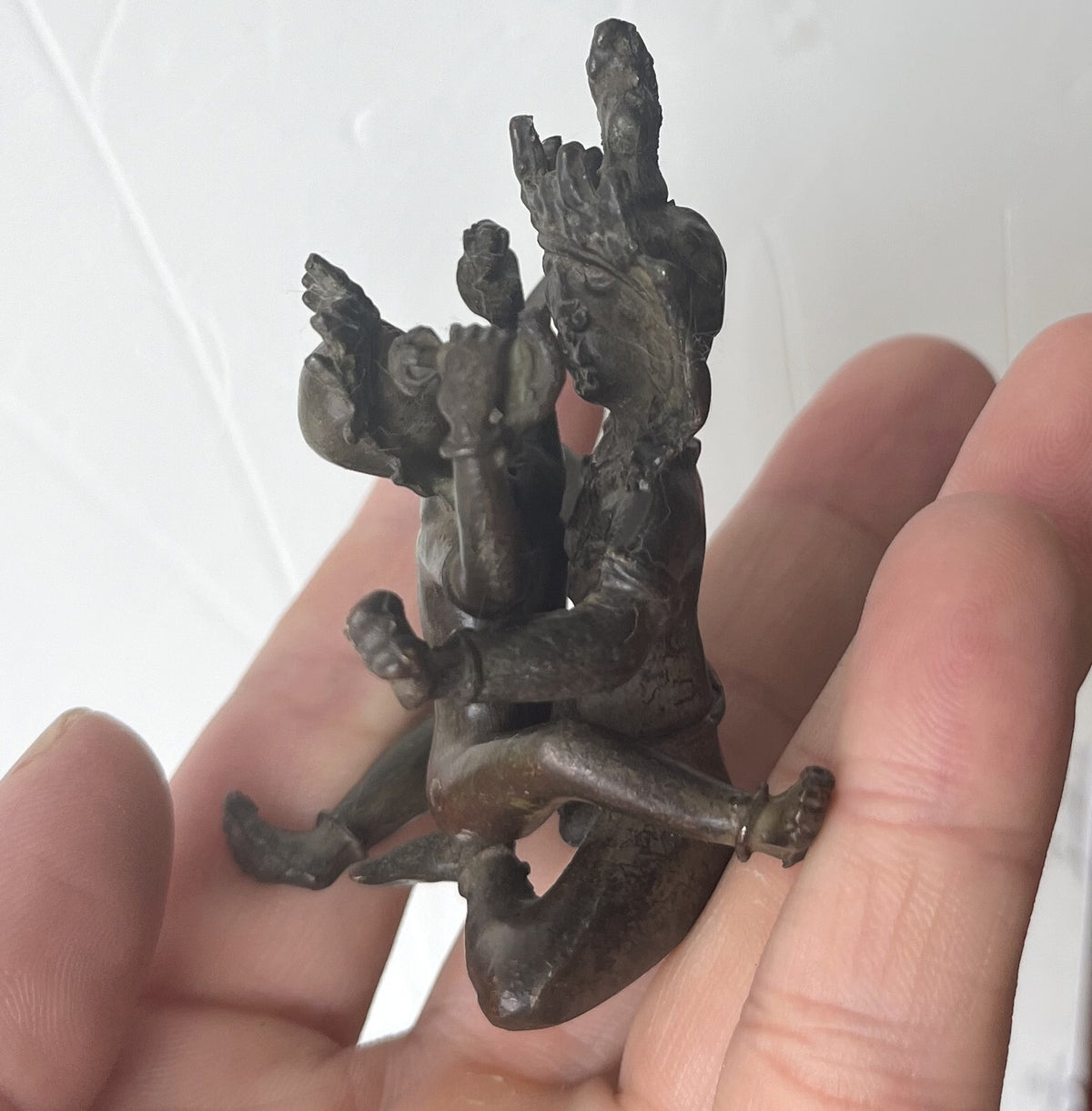 Brass Tantra Buddhism Hevajra Yab-Yum Happy Sex Buddha Statue Home Decor