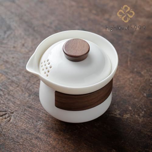 Jade Hand Held Teapot Ceramics 200ml Brew Tea Kungfu Tea Set White Porcelain
