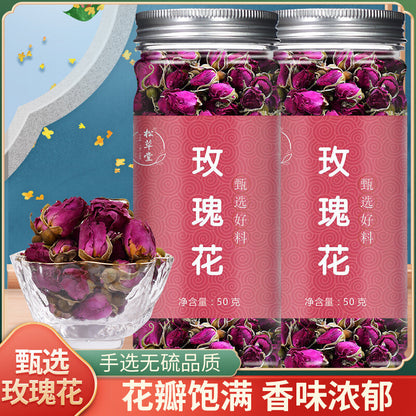 100g Rose Tea Pingyin Rose Tea Leaves Red Rose Herbal Tea 50g*2 平阴玫瑰花茶