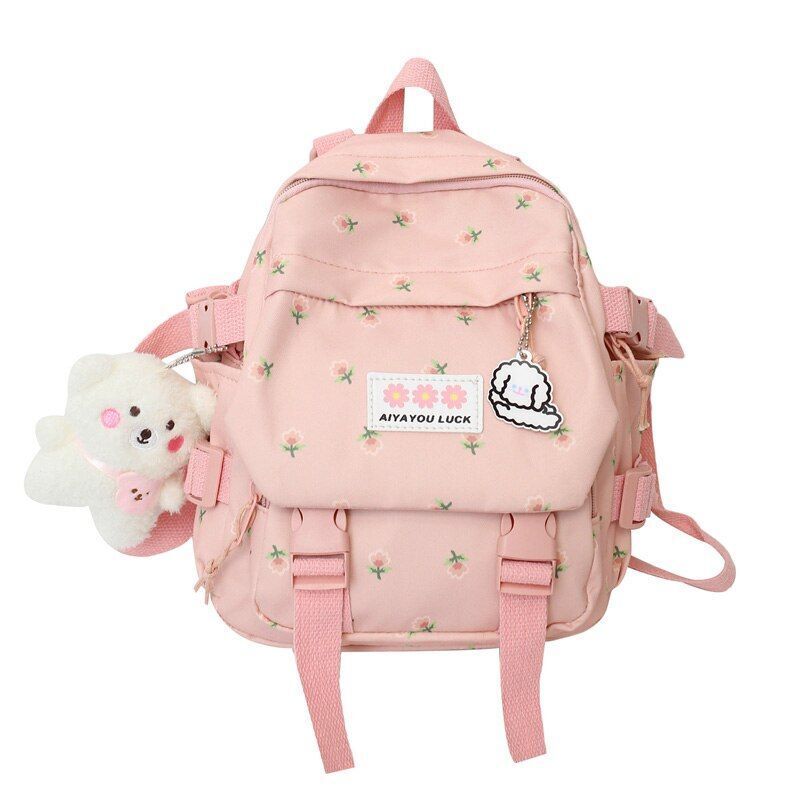 Small Backpack Schoolbag Fashion Nylon Traveling Schoolbag Mini Bags Pink Blue