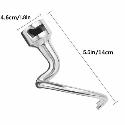 Metal Spiral Dough Hook KitchenAid Bowl Mixer Spiralizer Silver Stainless Steel