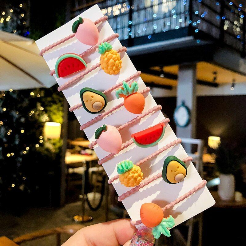Hair Bands 10/20 Pcs/Bag Shiny Flowers Baby Scrunchies Rubber Kids Accessories