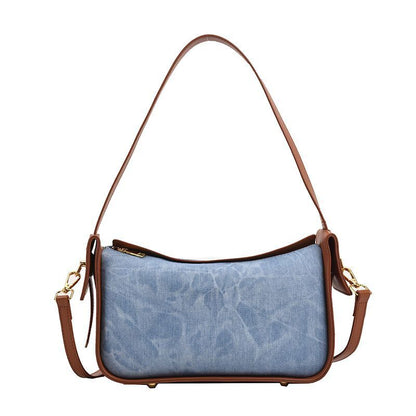 Denim Shoulder Bags Contrast Color Underarm Hobo Bag Crossbody Purses Handbags