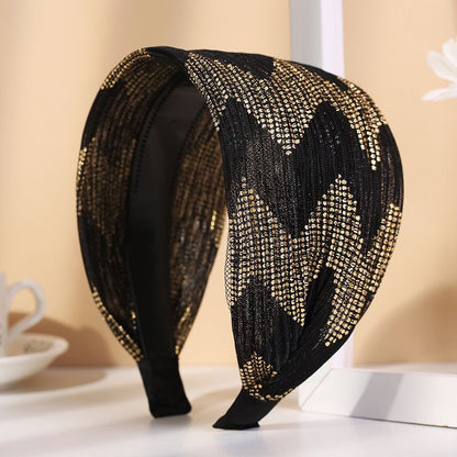 Women Headband Acrylic Lace Wide-Brimmed Non-Slip Shiny Breathable Girl Headwear