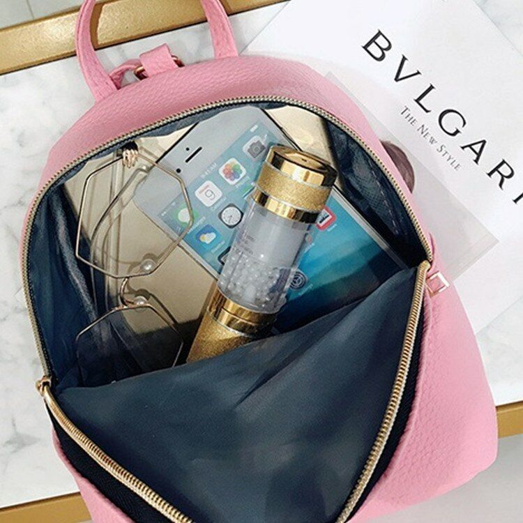 Women's Leather Backpack Satchel Trip Campus Female Rucksack Girls Shoulder Bag