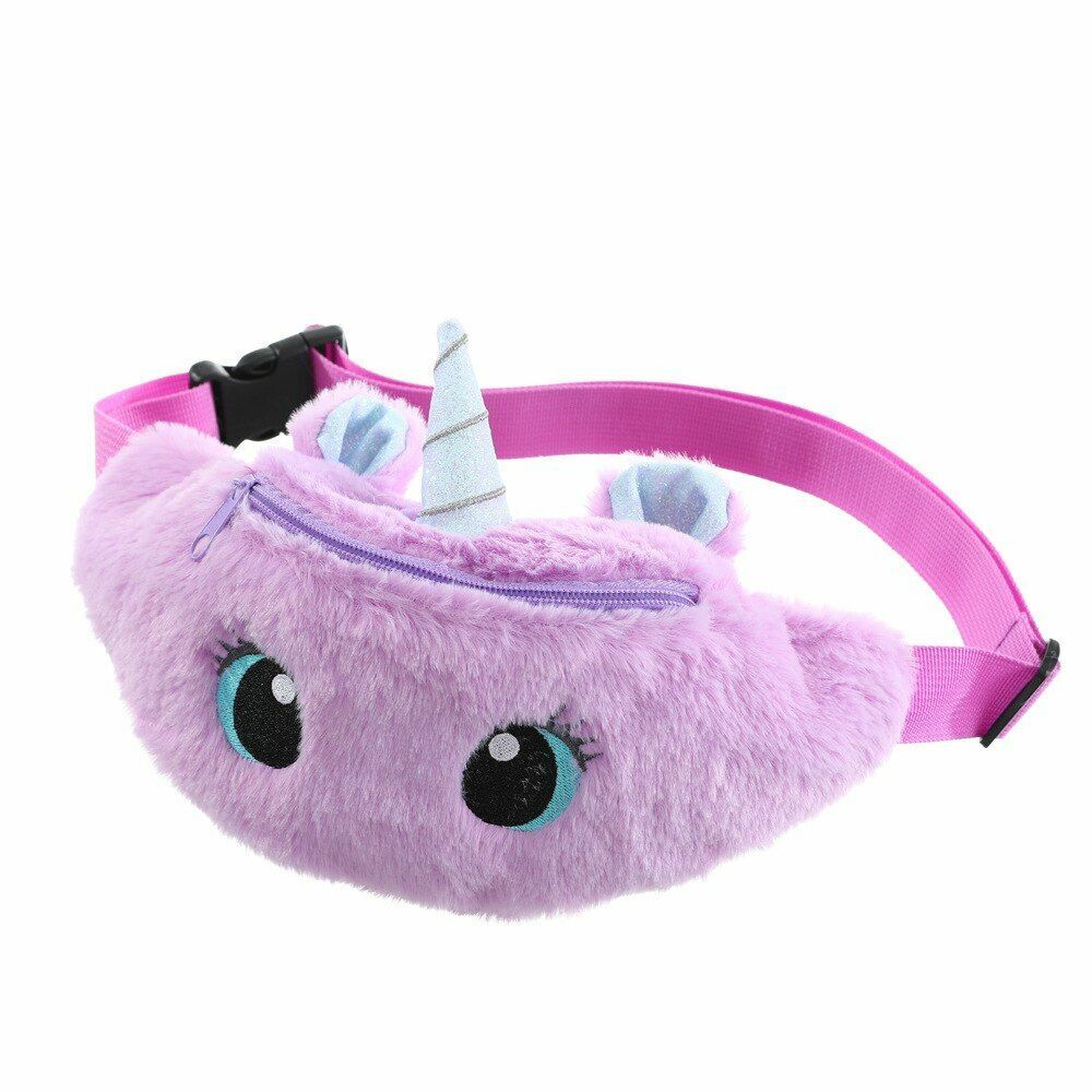 Children's Pack Unicorn Fanny Girls Waist Bag Plush Toy Belt Color Cartoon Purse