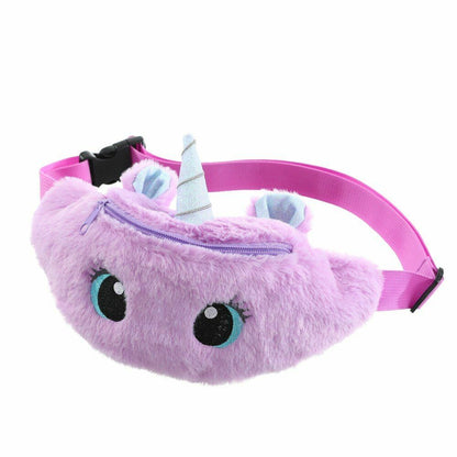 Children's Pack Unicorn Fanny Girls Waist Bag Plush Toy Belt Color Cartoon Purse