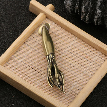 Brass Squid Cuttlefish Mini Decorative Figurines Marine Animals Desk Decoration