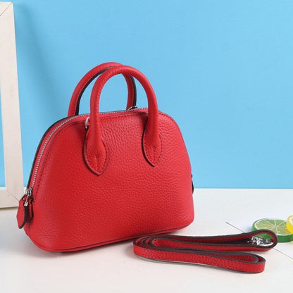 Shell Bag Messenger Purse Cow Leather Simple Shoulder Bag Handbag Small Pouch