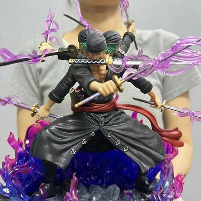 One Piece Roronoa Zoro Ashura Three Head PVC Action Figure Statue Model Toy Gift