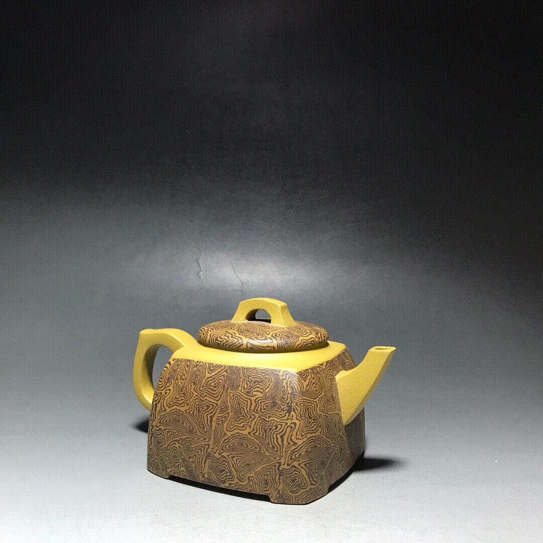 Chinese Yixing Zisha Clay Handmade Exquisite Teapot （四方胶泥 底款：王明洲）