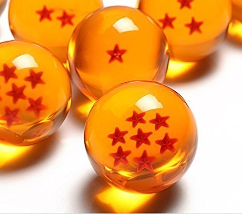 Set of Acrylic Miniature Dragon Balls - 1.7" Each with Collectible Storage Box