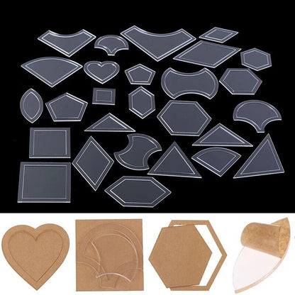 Quilting Templates 54Pcs Acrylic Transparent Craft Patchwork Stencil Sewing Tool