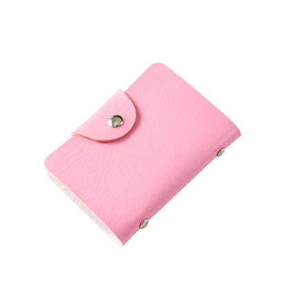 Credit Card Holder Men Women Cards Bag PU Leather Buckle Business ID Card Holder