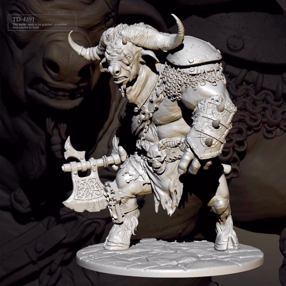 1/24 resin figure model kit Fantasy Bullhead Warrior Unassembled Unpainted