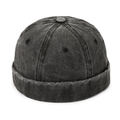 Men's Retro Brimless Hat Skull cap Sailor Cap Beanie Rolled Cuff Adjustable*