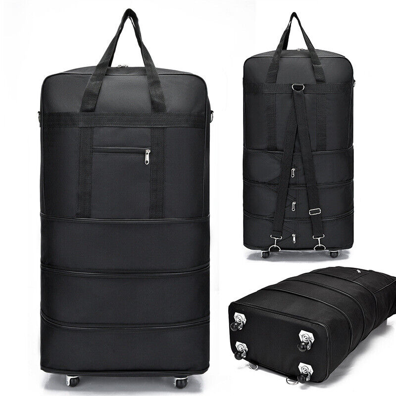 Large Capacity Foldable Luggage Trolley Bags Oxford Expendable Wheel Travel Bags