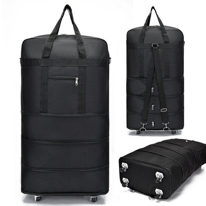 Large Capacity Foldable Luggage Trolley Bags Oxford Expendable Wheel Travel Bags
