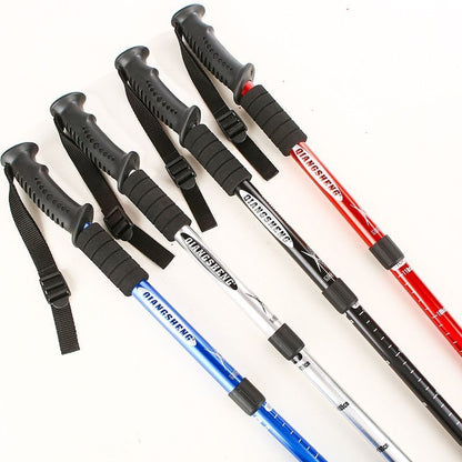 Outdoor Hiking Walking Stick Camping Telescopic Aluminum Alloy Trekking Poles