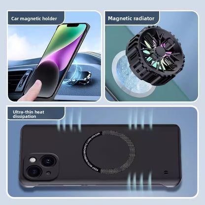Suitable for Apple 17/16/15 matte borderless magnetic phone case ultra-thin PC