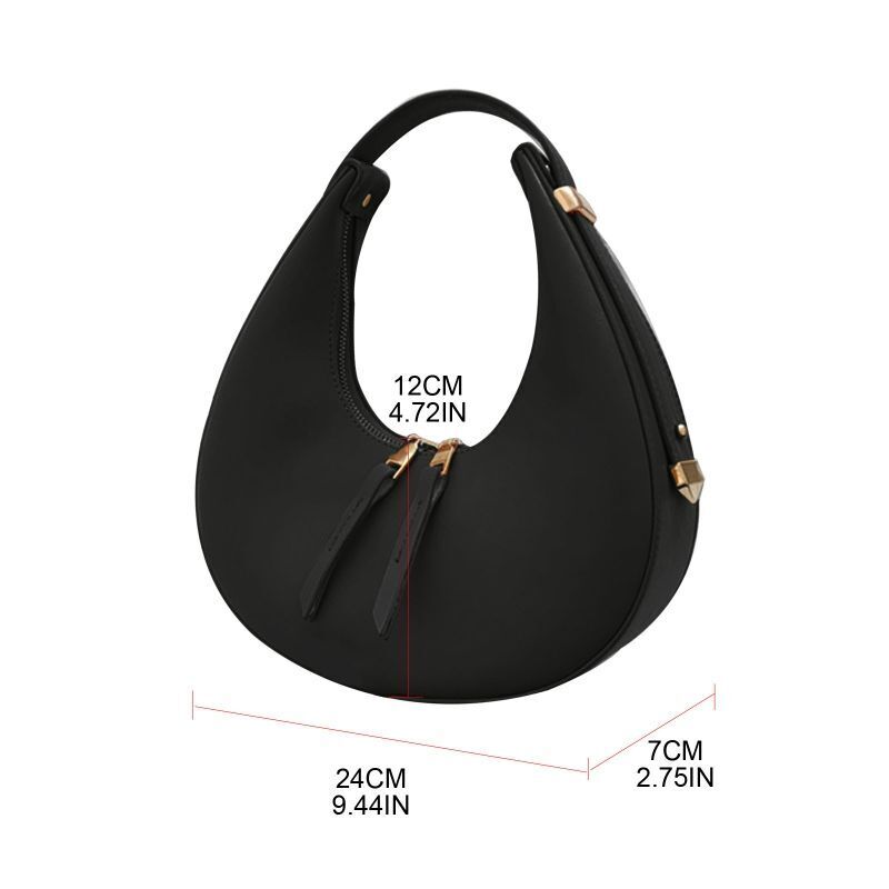 Elegant Crescent Crossbody Bag Underarm Handbag Synthetic Leather Shoulder Bags