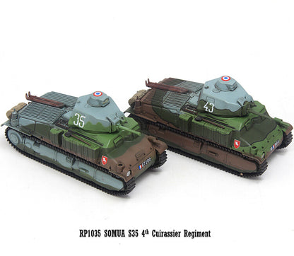 1/72 2Pcs French Soma S35 Medium Tank Model 35+43 Two Tanks