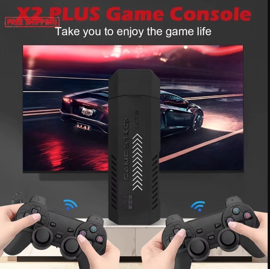 GD10 Plus Game Stick Console 58,000 Games 4K HD Dual Wireless Controller N6